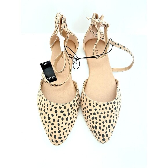 Ankle strap D'Orsay flats in cheetah torrid Leopard print women romantic size 9 - Picture 1 of 6